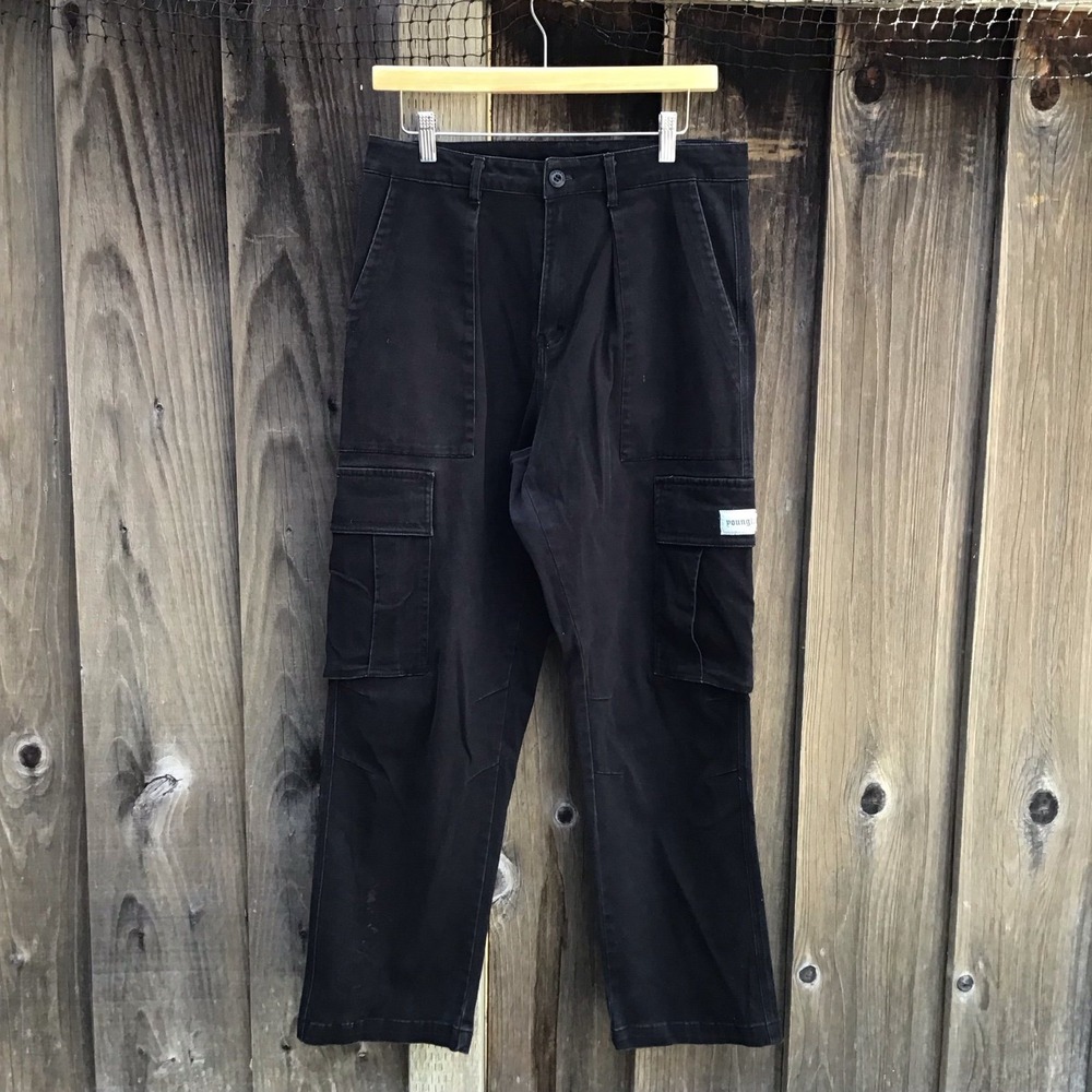 YoungLA Black Cargo Pants Tactical Utility Streetwear Men's Size 34